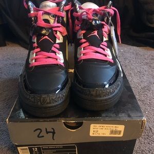 Air Jordan Spizike Black/Pink Fire-Ice Blue Womens
